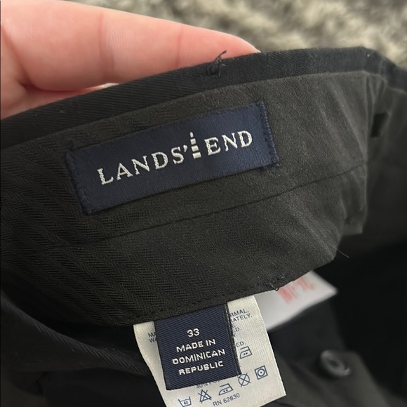 Lands' End Black Dress Pants with Smooth Texture - Picture 2 of 6